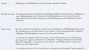 Einführung von Mitfahrbänken in Sondershausen