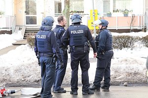 Gro&szlig;einsatz in der Bochumer Stra&szlig;e in Nordhausen