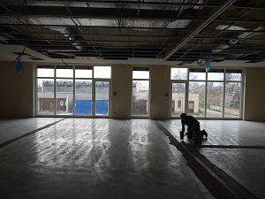 Ein Blick auf die Baustelle: das Humboldt-Gymnasium soll zum neuen Schuljahr bezugsfertig sein