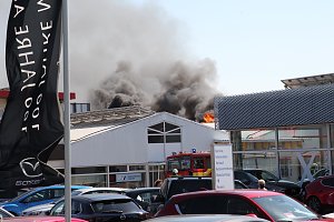 Brand eines Autohauses bei Nordhausen