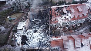 Luftbilder vom Brandort in der Nordh&auml;user Altstadt