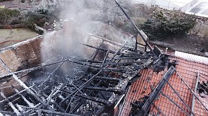 Luftbilder vom Brandort in der Nordh&auml;user Altstadt