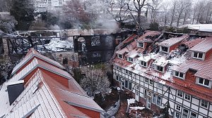 Luftbilder vom Brandort in der Nordh&auml;user Altstadt