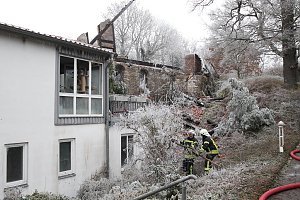 Luftbilder vom Brandort in der Nordh&auml;user Altstadt