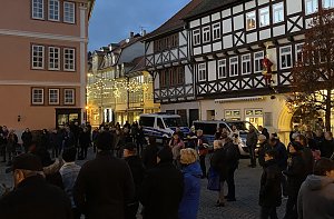 Deutlich weniger Demonstranten als noch im Dezember waren heute gekommen