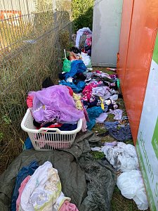 Trauriger Anblick an vielen Containern