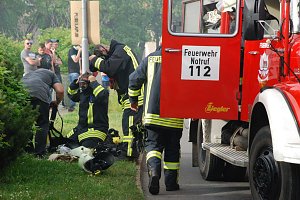 Starke Rauchentwicklung auf dem Gel&auml;nde des alten Gaswerks rief gestern die Feuerwehr auf den Plan