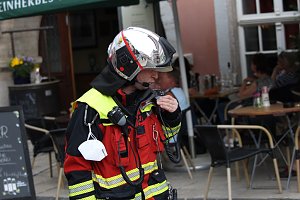 Feuerwehreinsatz in der Innenstadt von Bad Langensalza