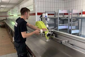 Neue Schlauchanlage arbeitet 