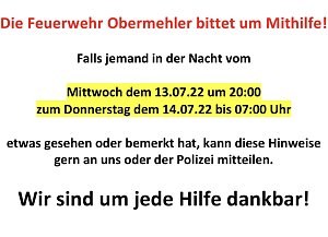 Einbruch bei der Feuerwache Obermehler