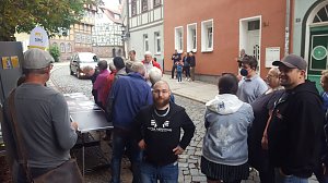 Andrang am Denkmalstag vor dem Splitterschutzgraben