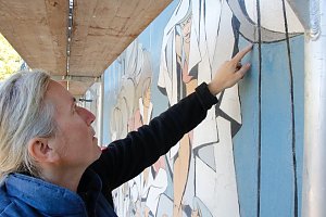 Ist das schon Geschichte? - das Wandbild an der Frauenberg-Turnhalle wird erhalten