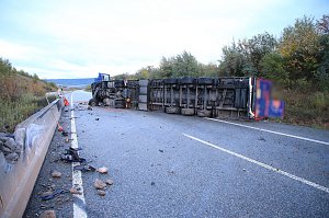 KKW kippt auf der A38 um