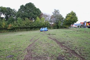 Fahranf&auml;ngerin rutscht auf eine Kuhweide
