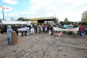 Protestaktion bei Van Asten