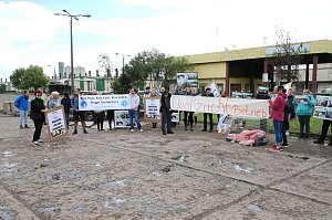 Protestaktion bei Van Asten