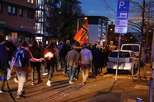 Demonstrationszug durch die Nordh&auml;user Innenstadt