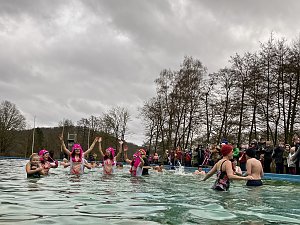 Anbaden im Neust&auml;dter Waldbad