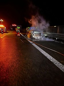 Brand auf der Autobahn 