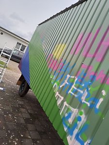 Künstlerische Graffiti-Aktion des Jugendzentrums Harztor