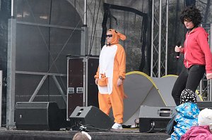 Peter Blei unterwegs auf dem Bahnhofsfest