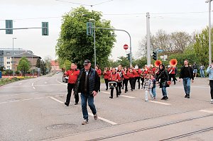 Peter Blei unterwegs auf dem Bahnhofsfest