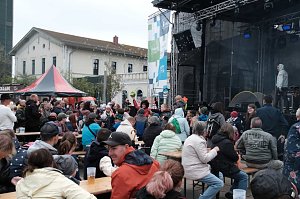 Peter Blei unterwegs auf dem Bahnhofsfest