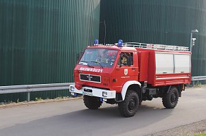 Feuerwehr&uuml;bung an der Biomethananlage in Bielen