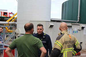 Feuerwehr&uuml;bung an der Biomethananlage in Bielen