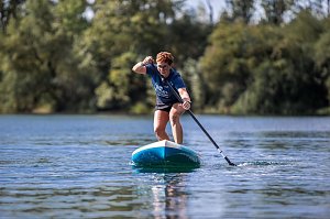 Die "SUP-Piraten" boten auf dem Wasser Schnupperstunden auf dem Brett an