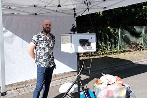 Peter Blei unterwegs auf dem Theaterfest
