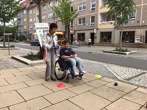 Boccia-Stand zum Weinfest in September in Sondershausen