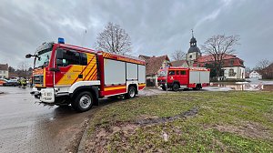 Hochwasser bei Sundhausen, Meldestufe 3 erreicht