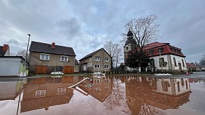 Hochwasser bei Sundhausen, Meldestufe 3 erreicht
