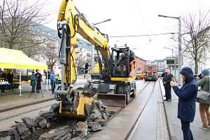 Baubeginn zwischen Rautenstra&szlig;e und Bahnhofstra&szlig;e
