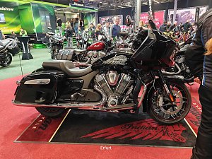 Peter Blei unterwegs auf der Motorradmesse