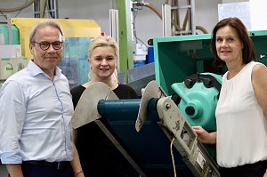 SPD Politikerinnen und Politiker besuchen auf ihrer Wahlkampftour zur Landtagswahl 2024 die Produktionsfirma TR Plast in Ebeleben 