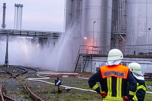 Katastrophen&uuml;bung auf dem Nordbrand-Gel&auml;nde