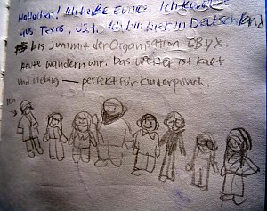 G&auml;stebucheintragungen aus aller Welt auf der Hornungsh&ouml;he