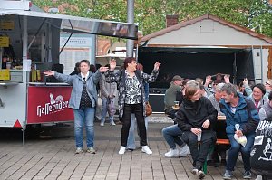Peter Blei unterwegs auf dem Bahnhofsfest in Nordhausen