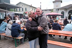 Peter Blei unterwegs auf dem Bahnhofsfest in Nordhausen