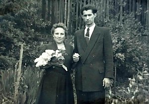 Das Hochzeitsfoto der Eheleute M&uuml;hl aus dem Jahre 1955