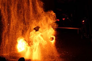 Spektakul&auml;re Feuershow von "EVENTPUPPETS" beim Mittelalterstadtfest in Bad Langensalza