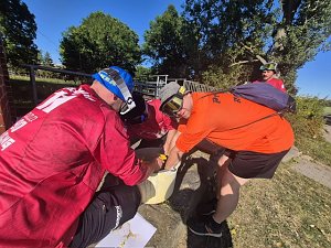 Bierathlon-Impressionen: Auf der Strecke in N&auml;gelstedt