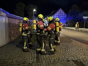 Wohnhaus in Flammen