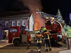 Wohnhaus in Flammen