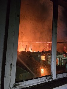 Wohnhaus in Flammen