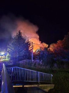 Wohnhaus in Flammen