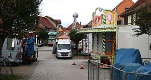 In Kelbra wird die Kirmes vorbereitet