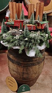 Adventskranz zum Thema Eisenbahn
